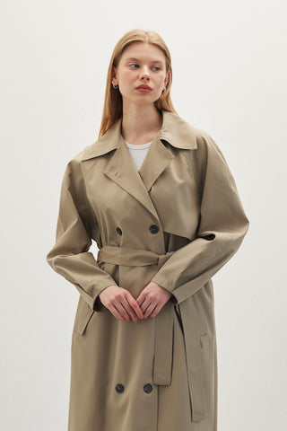 Double-Breasted Trench Coat Desert Sand