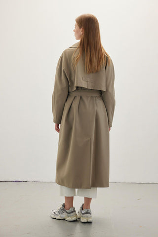 Double-Breasted Trench Coat Desert Sand