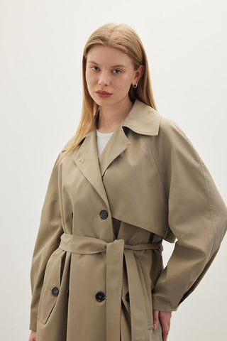 Double-Breasted Trench Coat Desert Sand