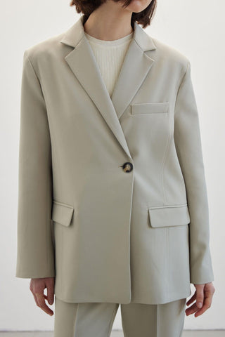 One Button Blazer Jacket Sage