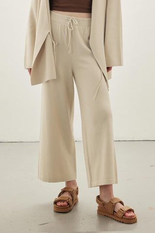 Thin Knitted Trousers Beige