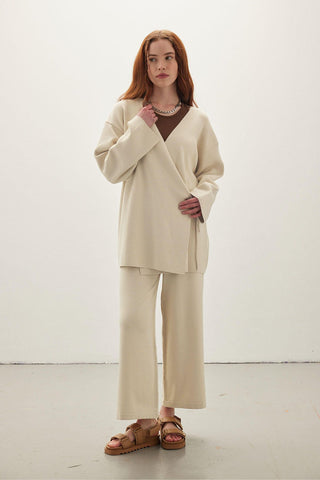 Thin Knitted Trousers Beige