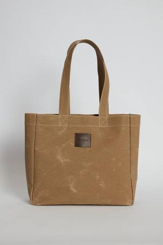 Faded Effect Tote Bag Camel