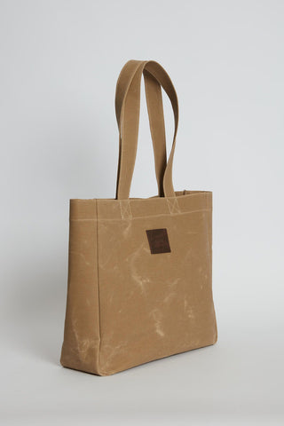 Faded Effect Tote Bag Camel