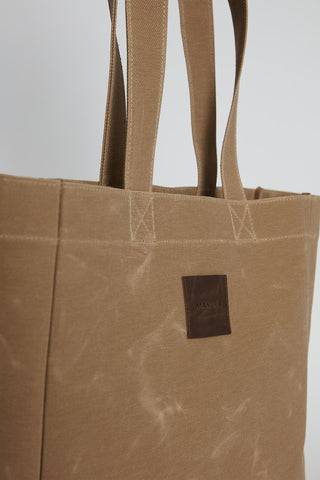 Faded Effect Tote Bag Camel