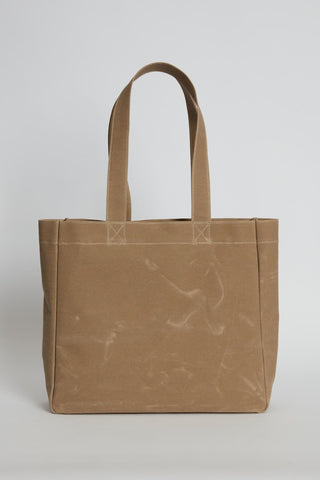 Faded Effect Tote Bag Camel