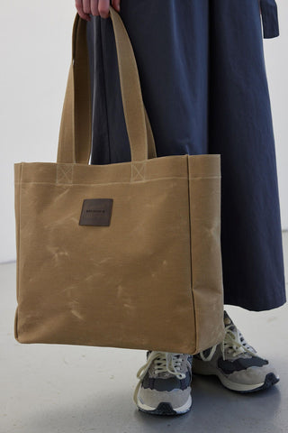 Faded Effect Tote Bag Camel