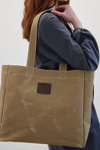 Faded Effect Tote Bag Camel