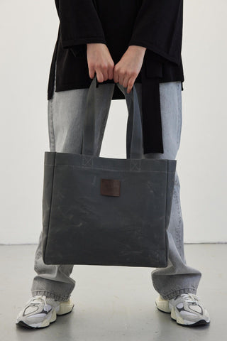 Faded Effect Tote Bag Anthracite