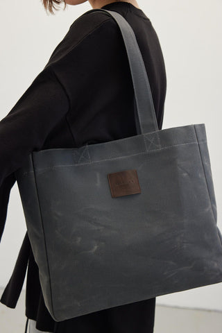 Faded Effect Tote Bag Anthracite