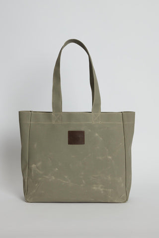 Faded Effect Tote Bag Light Green