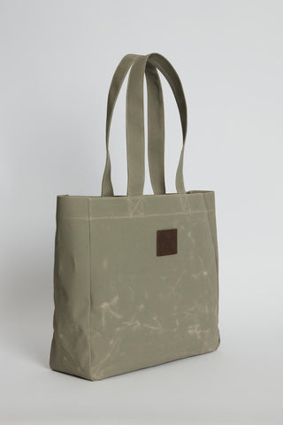 Faded Effect Tote Bag Light Green