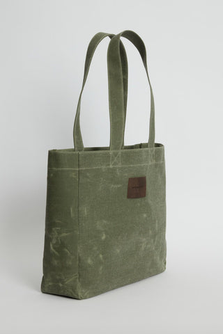 Faded Effect Tote Bag Khaki