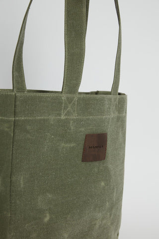 Faded Effect Tote Bag Khaki