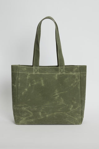 Faded Effect Tote Bag Khaki