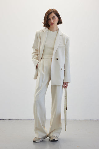 Double Palazzo Pants Beige