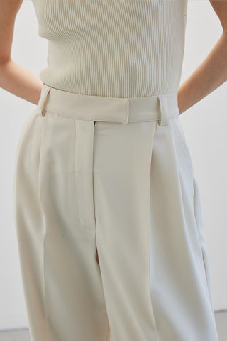 Double Palazzo Pants Beige