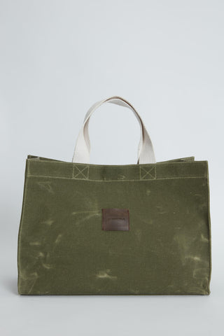 Faded Effect Large Canvas Bag Military Khaki
