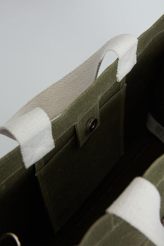 Faded Effect Large Canvas Bag Military Khaki