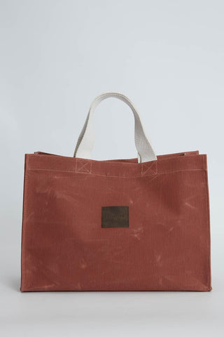 Faded Effect Large Canvas Bag Orange