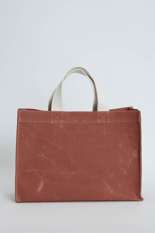 Faded Effect Large Canvas Bag Orange