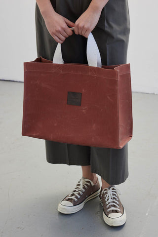 Faded Effect Large Canvas Bag Orange