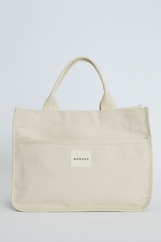 Embroidered Canvas Bag Natural