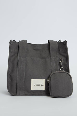 Canvas Bag With Mini Wallet Detail Anthracite