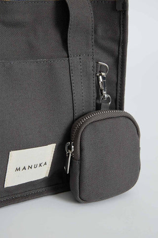 Canvas Bag With Mini Wallet Detail Anthracite