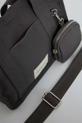 Canvas Bag With Mini Wallet Detail Anthracite