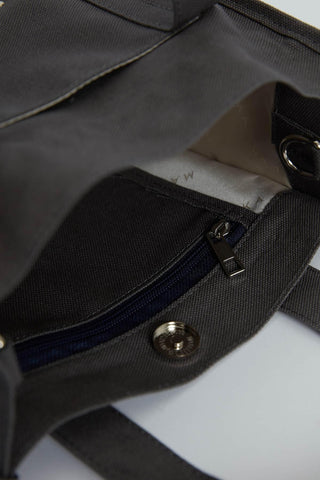 Canvas Bag With Mini Wallet Detail Anthracite