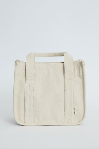 Canvas Bag With Mini Wallet Detail Natural