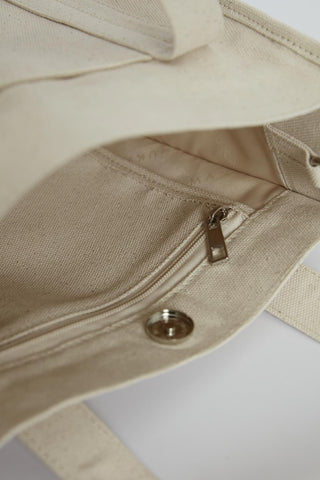 Canvas Bag With Mini Wallet Detail Natural