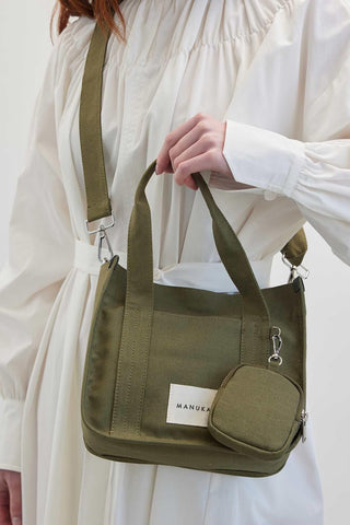 Canvas Bag With Mini Wallet Detail Khaki