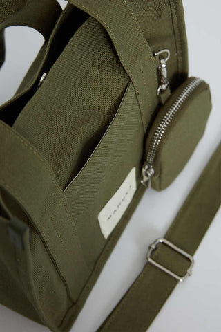 Canvas Bag With Mini Wallet Detail Khaki