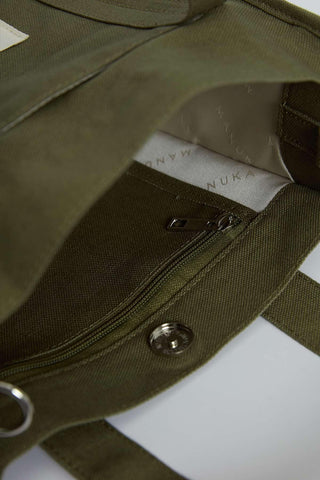 Canvas Bag With Mini Wallet Detail Khaki