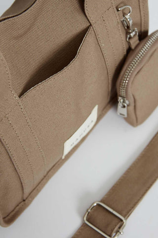 Canvas Bag With Mini Wallet Detail Camel