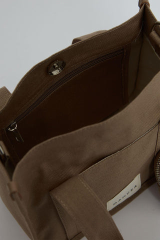 Canvas Bag With Mini Wallet Detail Camel