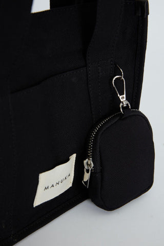 Canvas Bag With Mini Wallet Detail Black