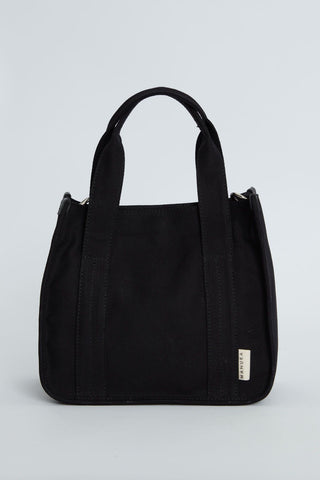 Canvas Bag With Mini Wallet Detail Black