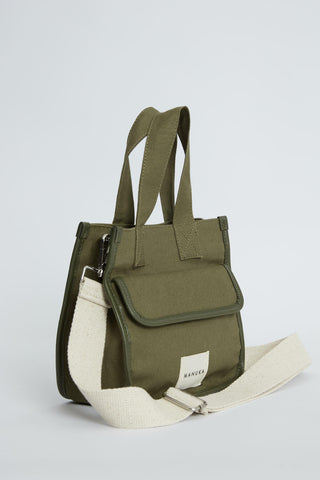 Pocket Detailed Canvas Mini Bag Khaki