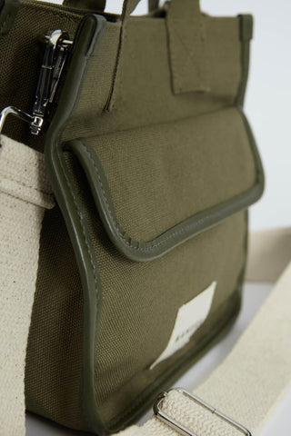 Pocket Detailed Canvas Mini Bag Khaki