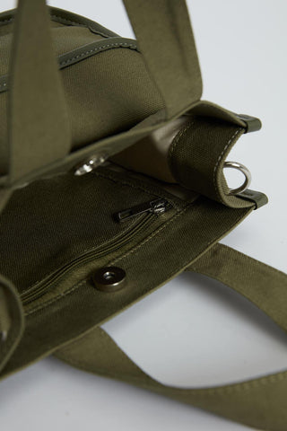 Pocket Detailed Canvas Mini Bag Khaki