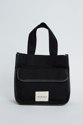 Pocket Detailed Canvas Mini Bag Black