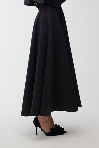 Partially Puffed Skirt Black