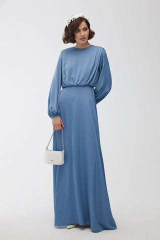 Silk Satin Dress Blue