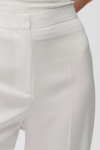 Satin Bell Bottom Trousers Ecru