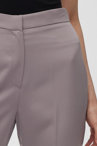 Satin Bell Bottom Trousers Grey