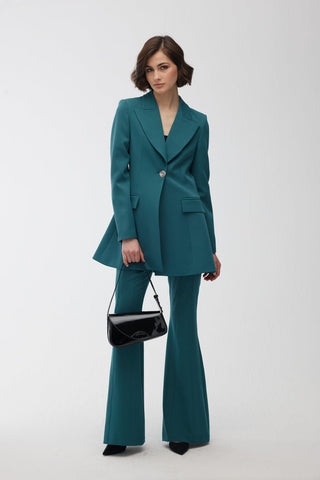 Wide Leg Flare Trouser Teal