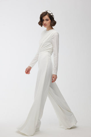 Wide Leg Trousers Ecru